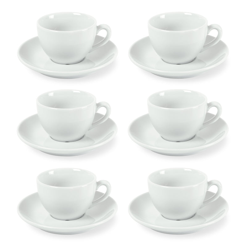 6 Coffee Cups And Saucers - Como - White