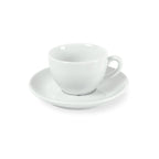 Como - 6 Tazas y Platillos de Café - Porcelana - Blanco