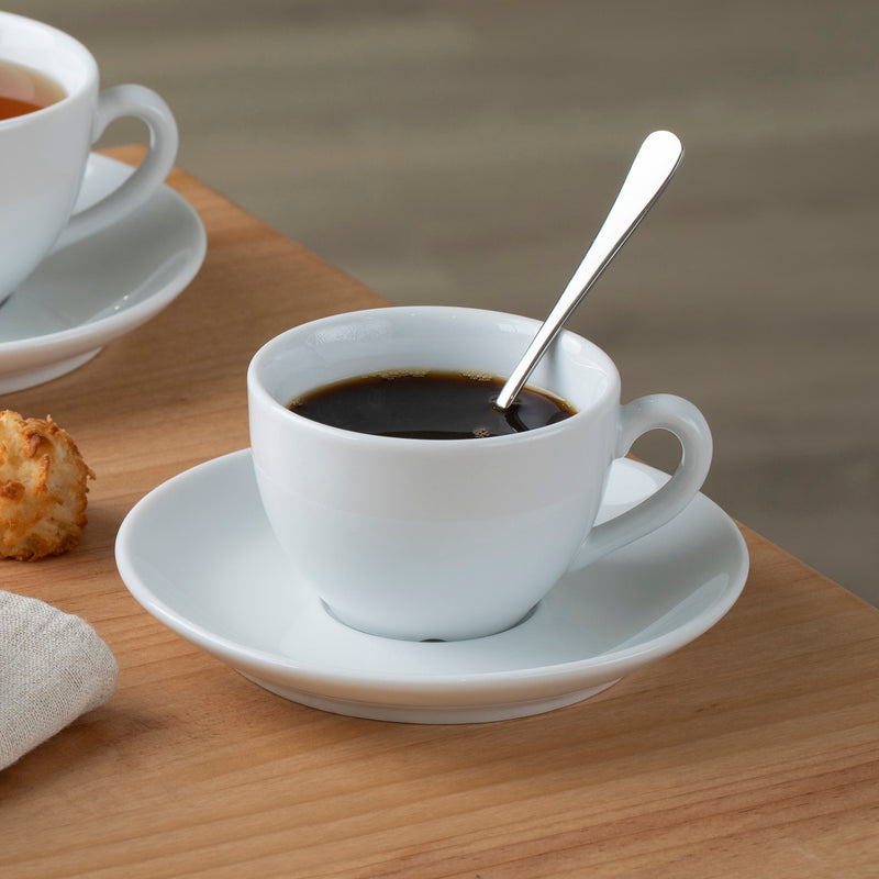 6 Coffee Cups And Saucers - Como - White