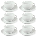 6 Tea Cups And Saucers - Como - White