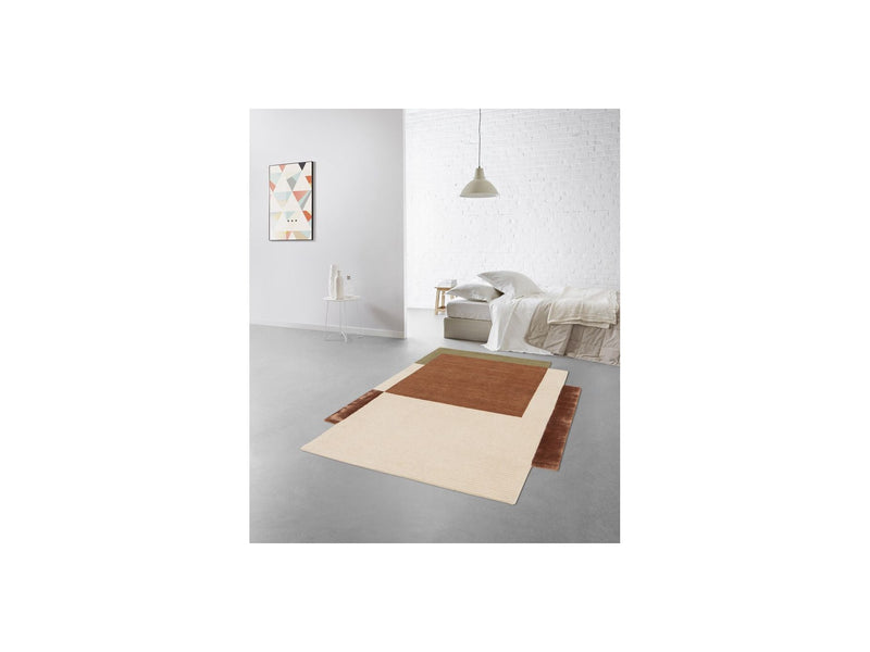 Tapis Poils Courts Afnan Motifs Abstraits - Orange