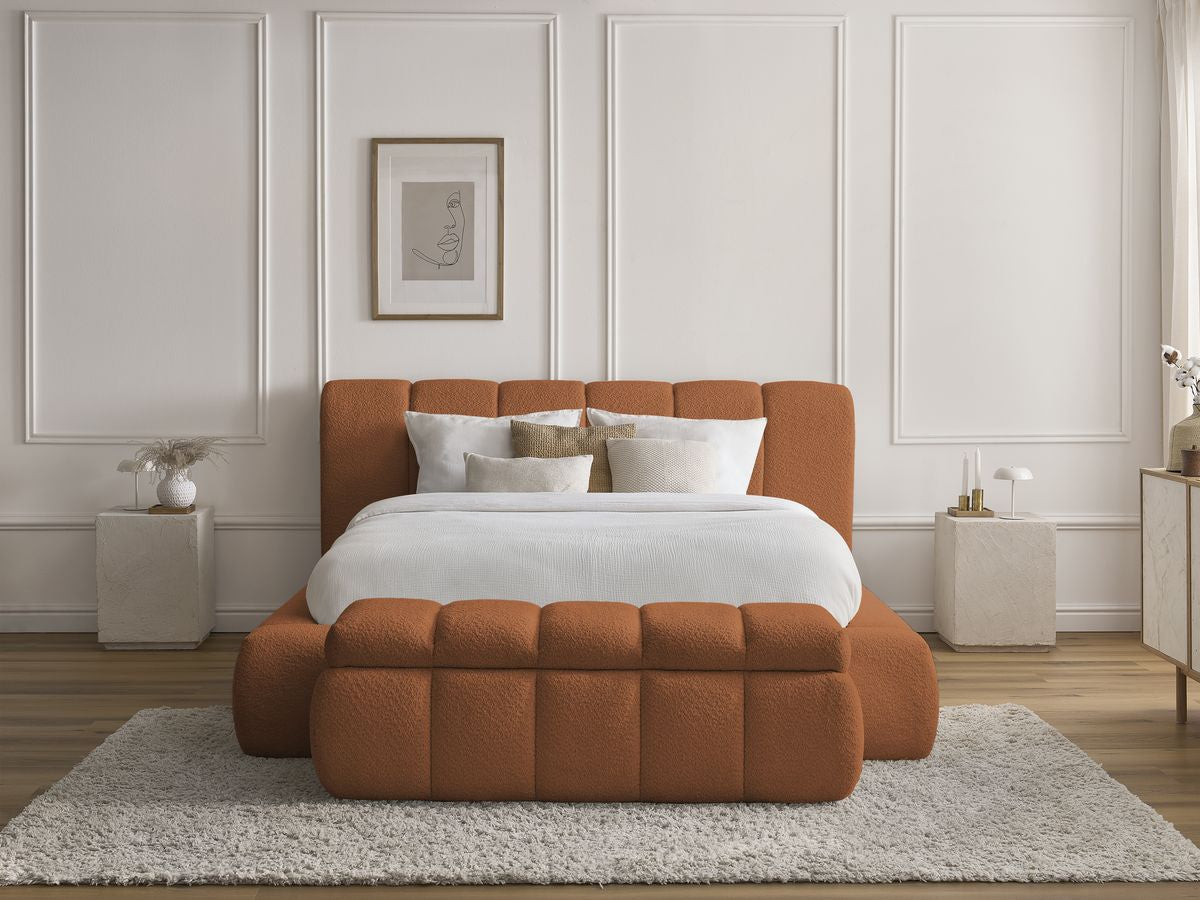 Denali - Lit Coffre - Tissu Bouclette + Bout De Lit