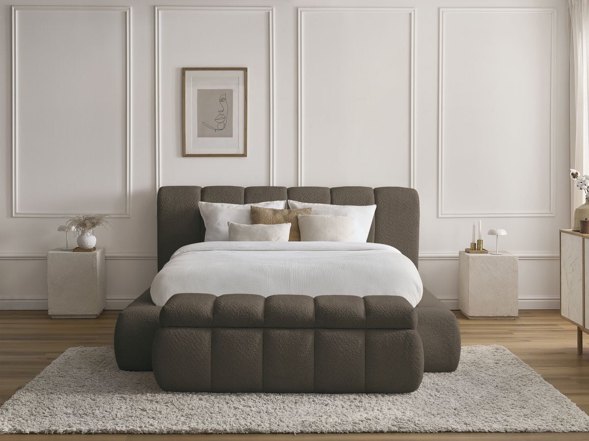 Denali - Lit Coffre - Tissu Bouclette + Bout De Lit
