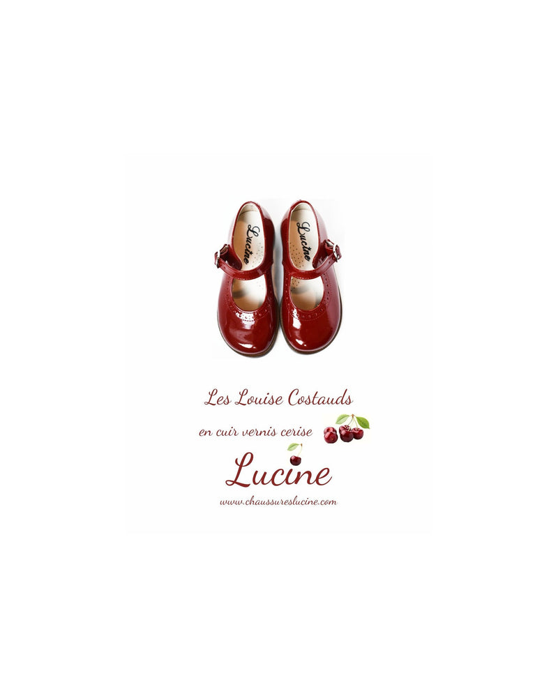 Chaussures Louise Resistantes Fille À Boucle - Cuir Vernis Rouge Cerise - Fille