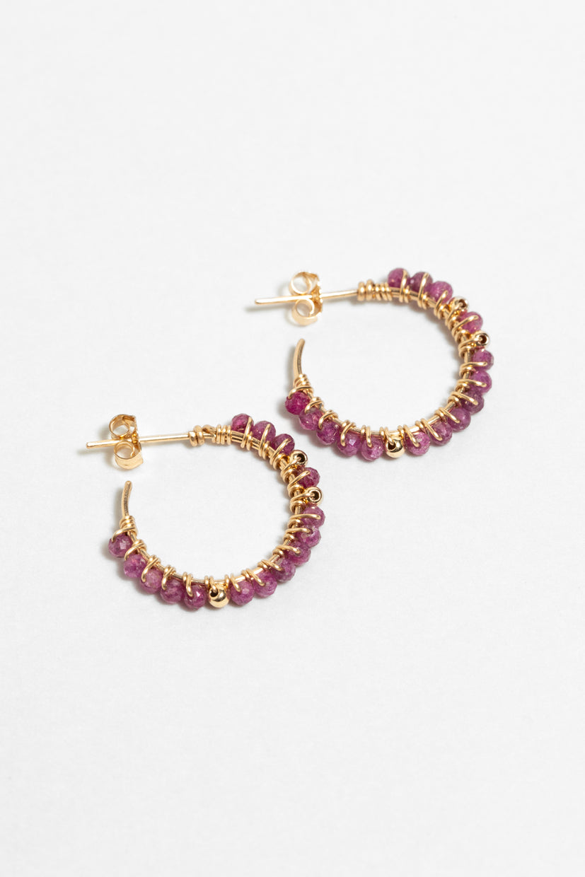 Frida Medium Hoop Earrings - Ruby