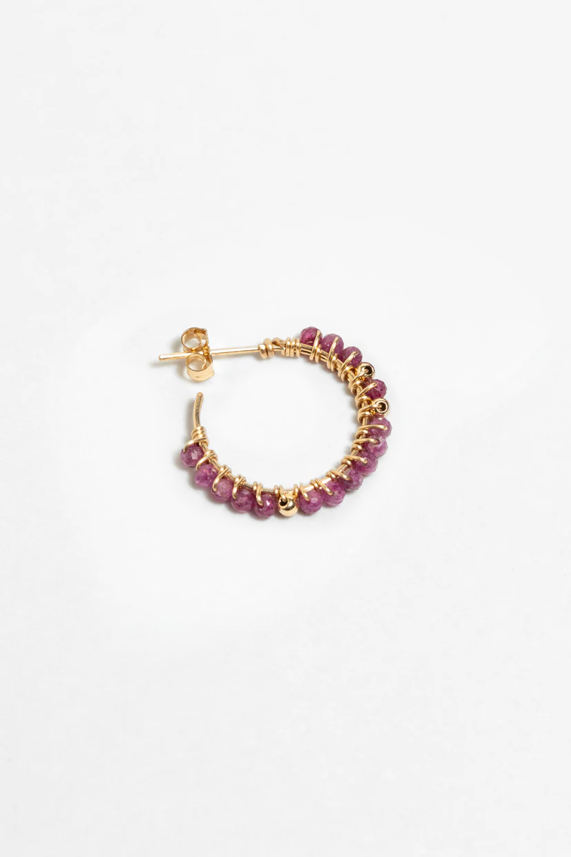Frida Medium Hoop Earrings - Ruby