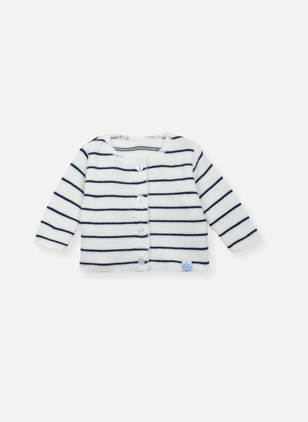 Brassières Cardigan Bébé - Écru À Rayures Marines