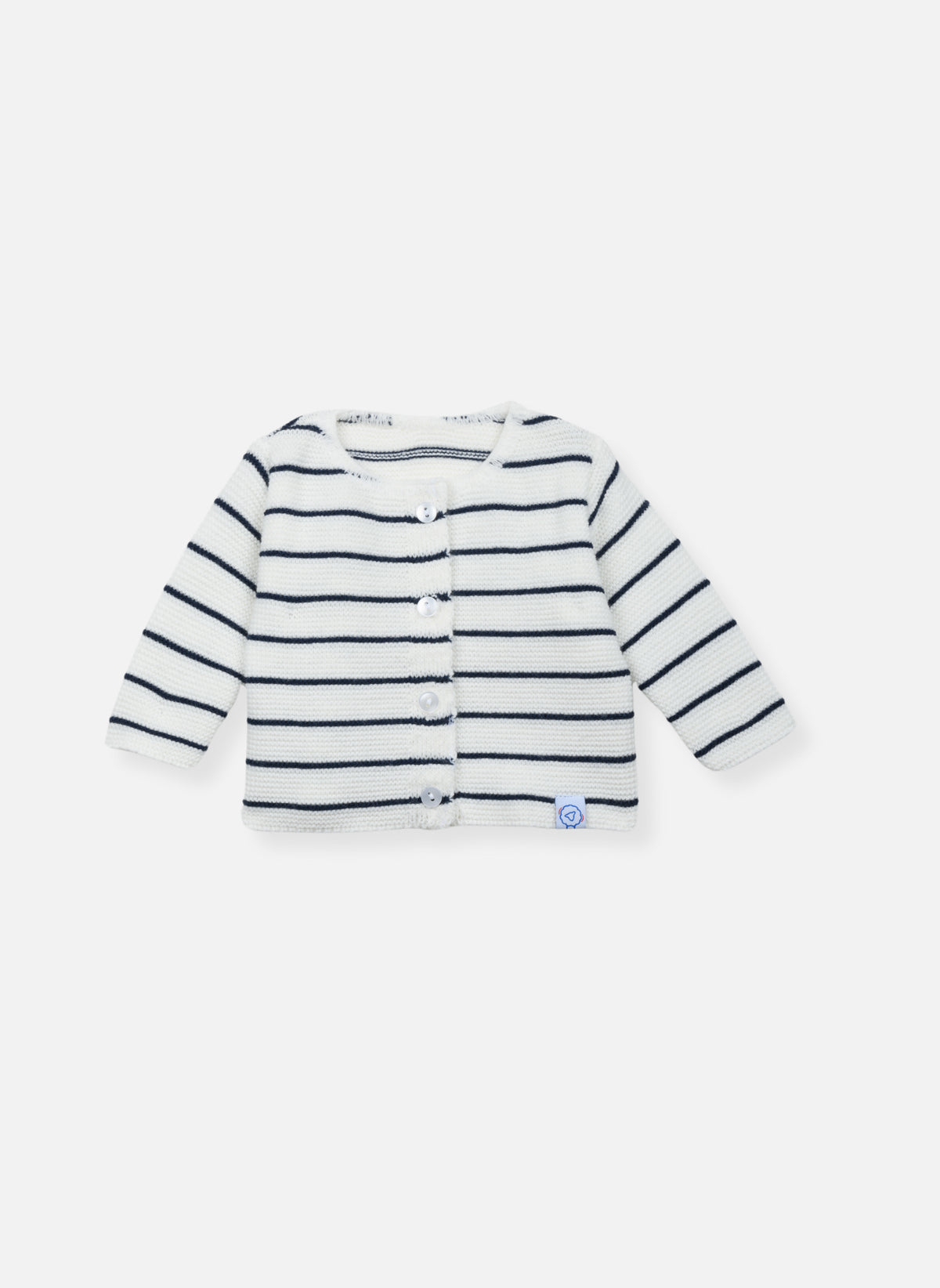 Brassières Cardigan Bébé - Écru À Rayures Marines