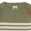 Jersey de rayas de algodón orgánico salvia/crudo marca GOTS - Selección FUB en amaetc.com, concept store ecológico para niños