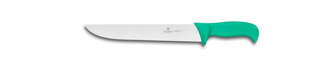 De Buyer – Thermo - Fleischermesser Umspritzt - Edelstahl - Grün, Küchenmesser mit einer Klinge aus Stahl und grünem Griff