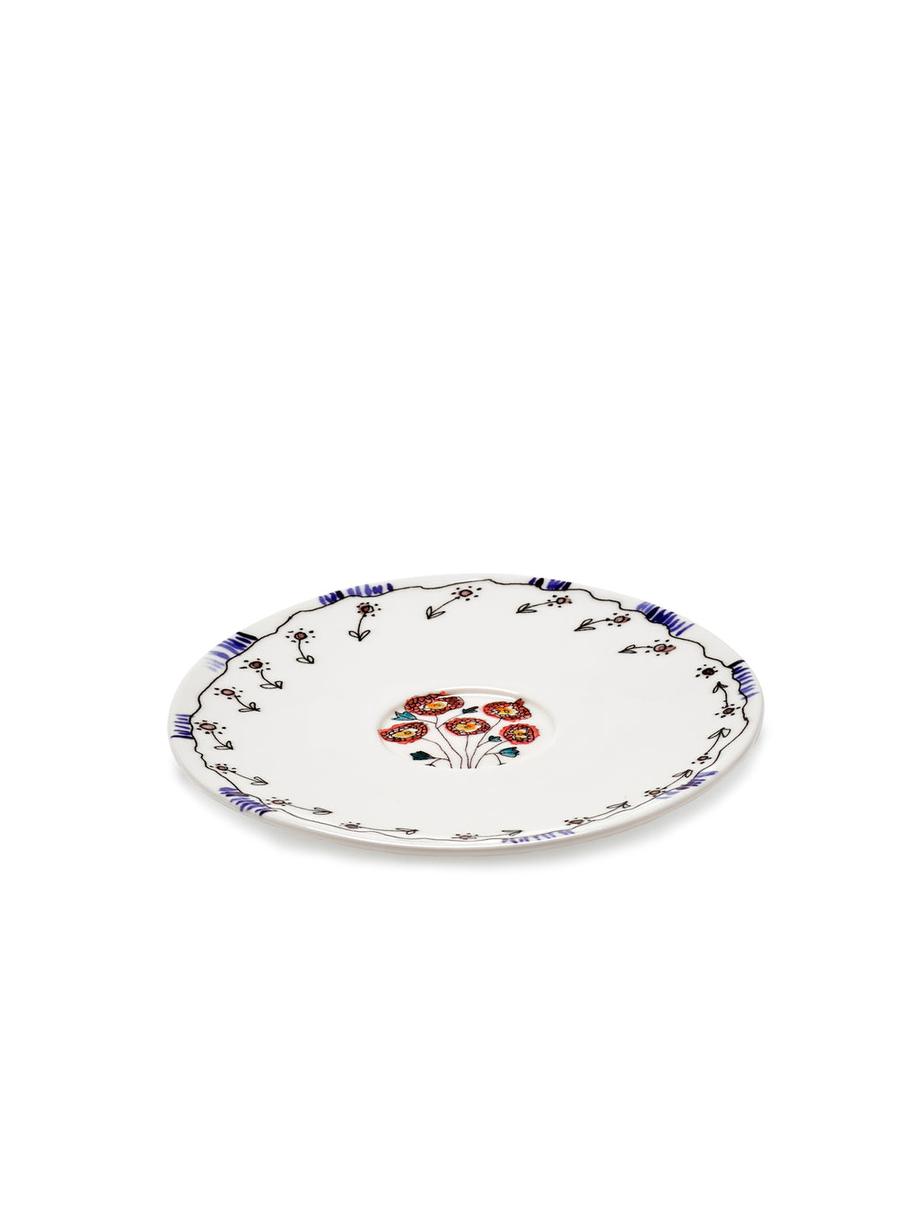Midnight Flowers - Lot De 2 Soucoupes Pour Tasse À Thé - Porcelaine Bone China - Anemone Milk