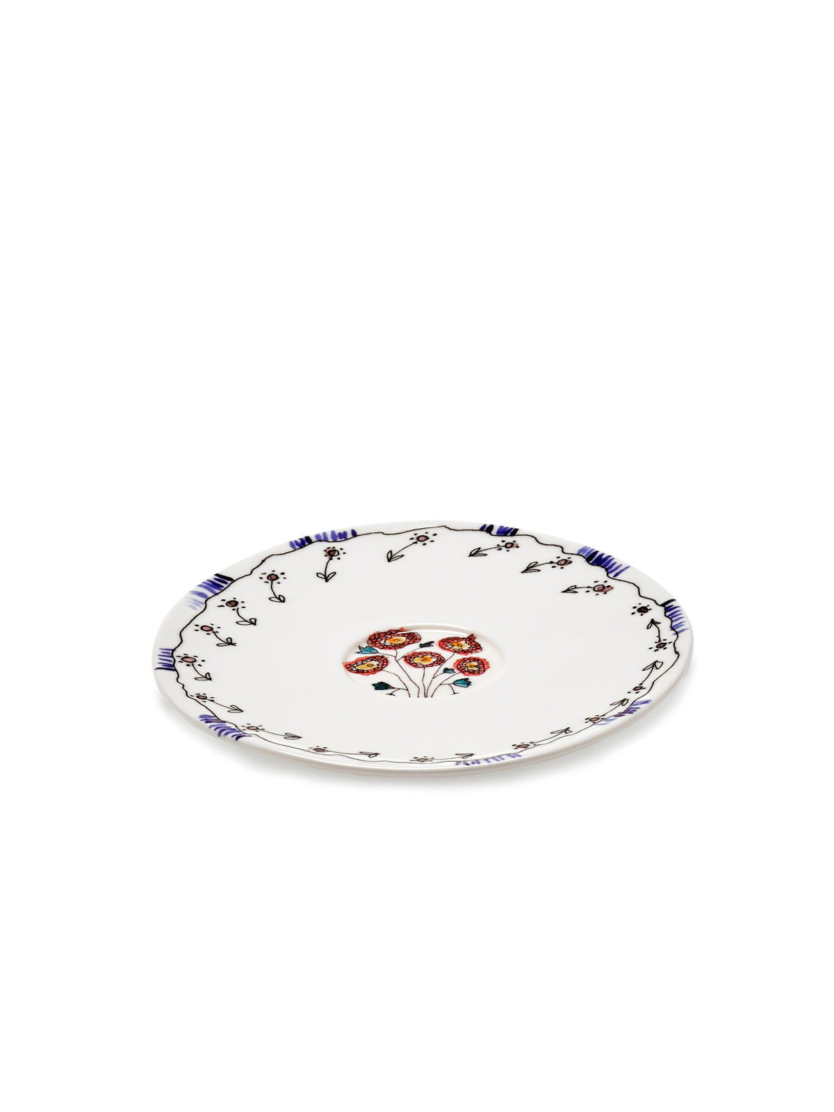 Midnight Flowers - Lot De 2 Soucoupes Pour Tasse À Thé - Porcelaine Bone China - Anemone Milk