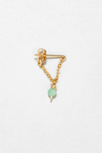 Anna Threader Chain Earrings - Emerald