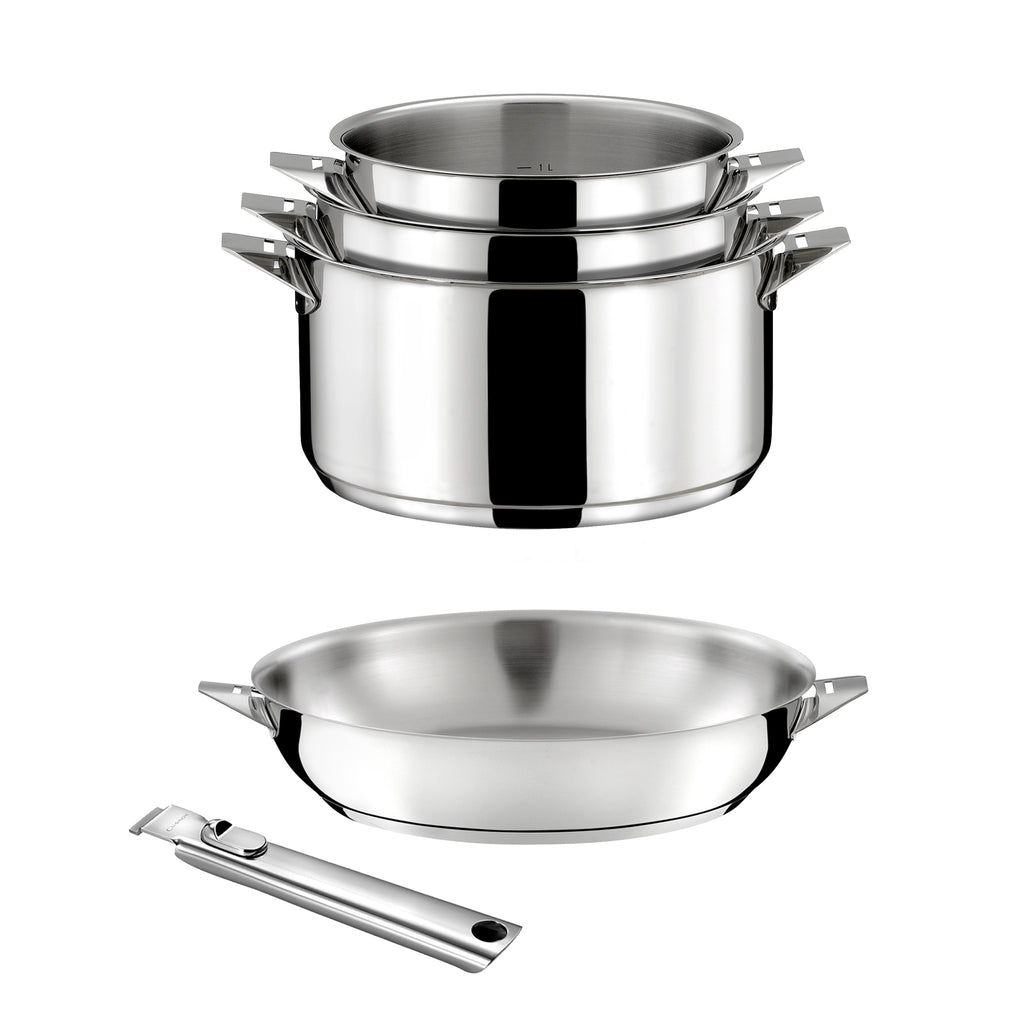 Eclipse - 5-Piece Set - 16/18/20cm Saucepans + 24cm Stainless Steel Pan & Handle
