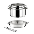 Eclipse - 5-Piece Set - 16/18/20cm Saucepans + 24cm Stainless Steel Pan & Handle