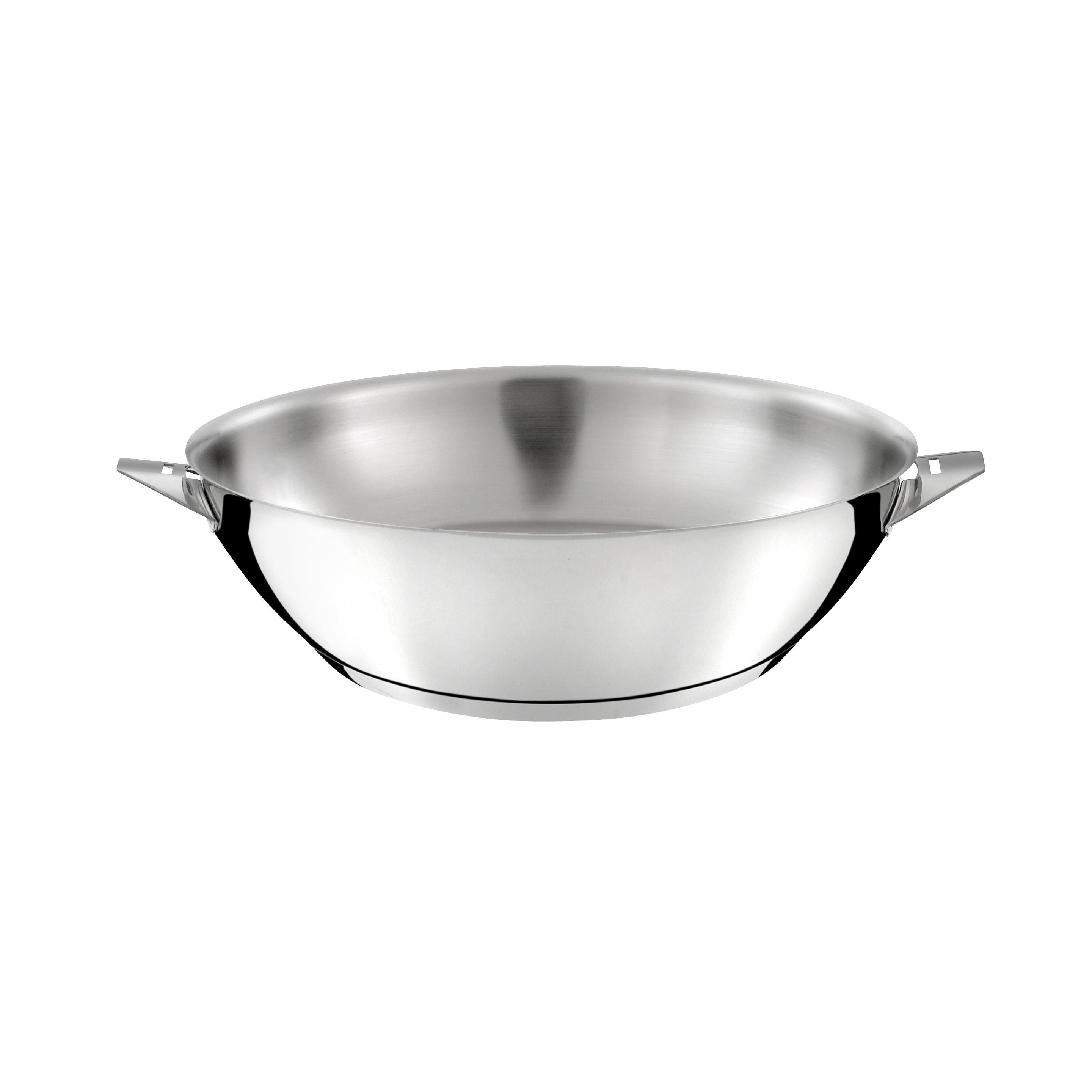 Eclipse - 1 Wok 28cm + 1 Frying Pan 24cm + 1 Removable Handle - Stainless Steel