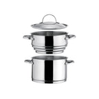 Elysée - 1 Faitout Inox 24cm + Couvercle + 1 Cuit Vapeur Universel