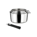 Malice - Série De 3 Casseroles Avec Poignée Noire - 16/18/20cm - Inox