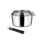 Malice - Série De 3 Casseroles Avec Poignée Noire - 16/18/20cm - Inox