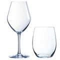 Lys - Juego de 6 Copas de Pie de 25 Cl y 6 Copas Altas de 36 Cl - Cristallin Expert - Translúcido