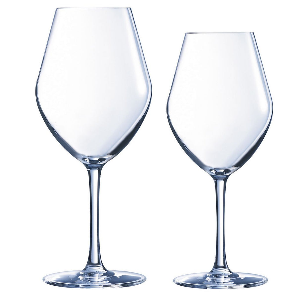 Lys - Juego de 6 Copas con Pie 25Cl y 6 Copas con Pie 35Cl - Cristallin Expert - Translúcido