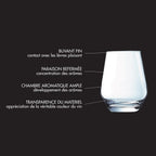 Diamantis - Juego de 8 Copas de Pie de 29 Cl y 8 Copas Altas de 40 Cl - Cristallin Expert - Translúcido