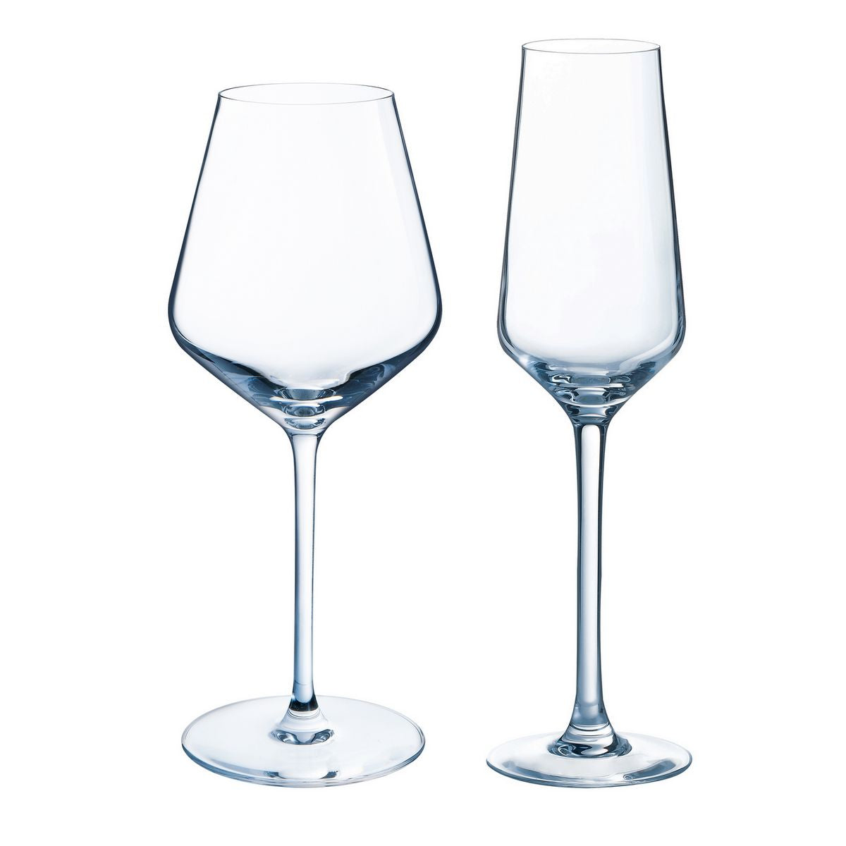 Diamantis - Juego de 8 Copas de Pie de 29Cl y 8 Copas de 23Cl - Expert Crystalline - Translúcido