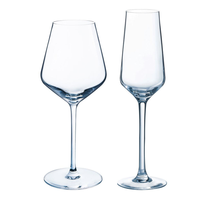 Lot De 8 Verres À Pied - 29cl & 8 Flûtes - 23cl - Diamantis