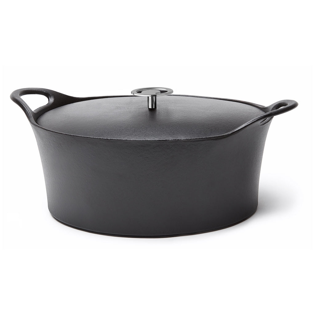 Volcan - Cocotte Ovale - Fonte De Fer Avec Couvercle - 2 Tailles - Noir