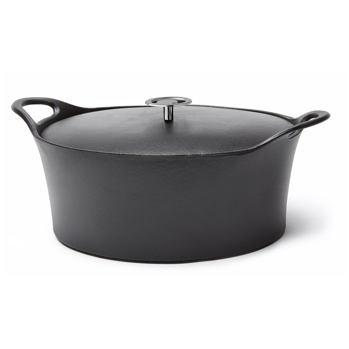 Volcan - Cocotte Ovale - Fonte De Fer Avec Couvercle - 2 Tailles - Noir