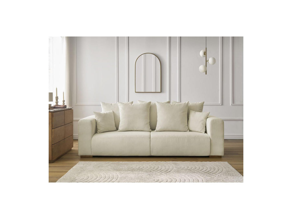 Sidonie - Sofá recto fijo de 3 plazas - Terciopelo acanalado