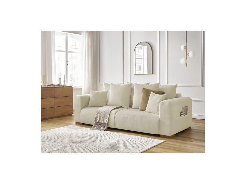 Canapé Droit Fixe 3 Places - Sidonie - Velours Côtelé