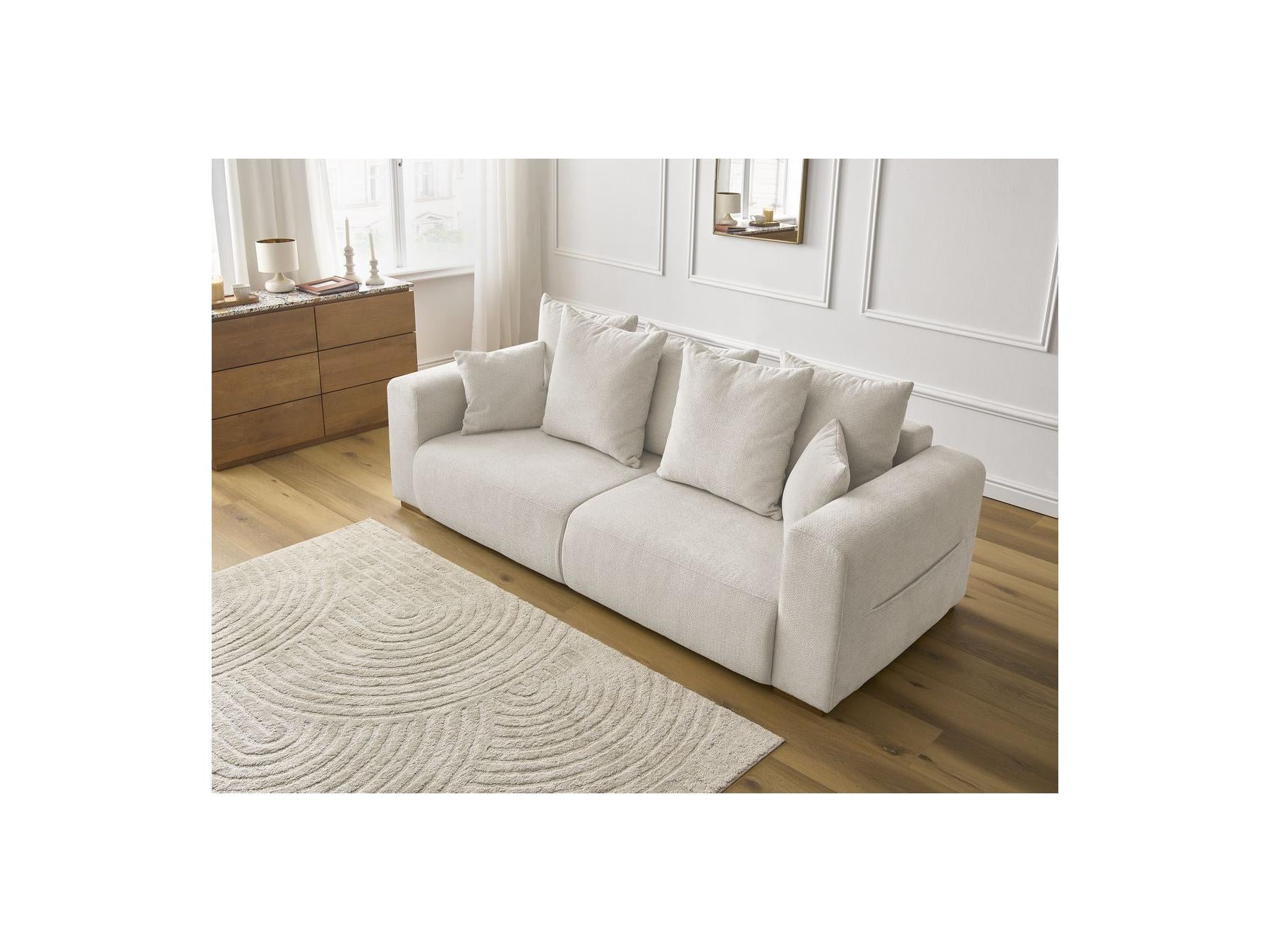 Sidonie - Fixed Straight 3-Seater Sofa - Heathered Fabric