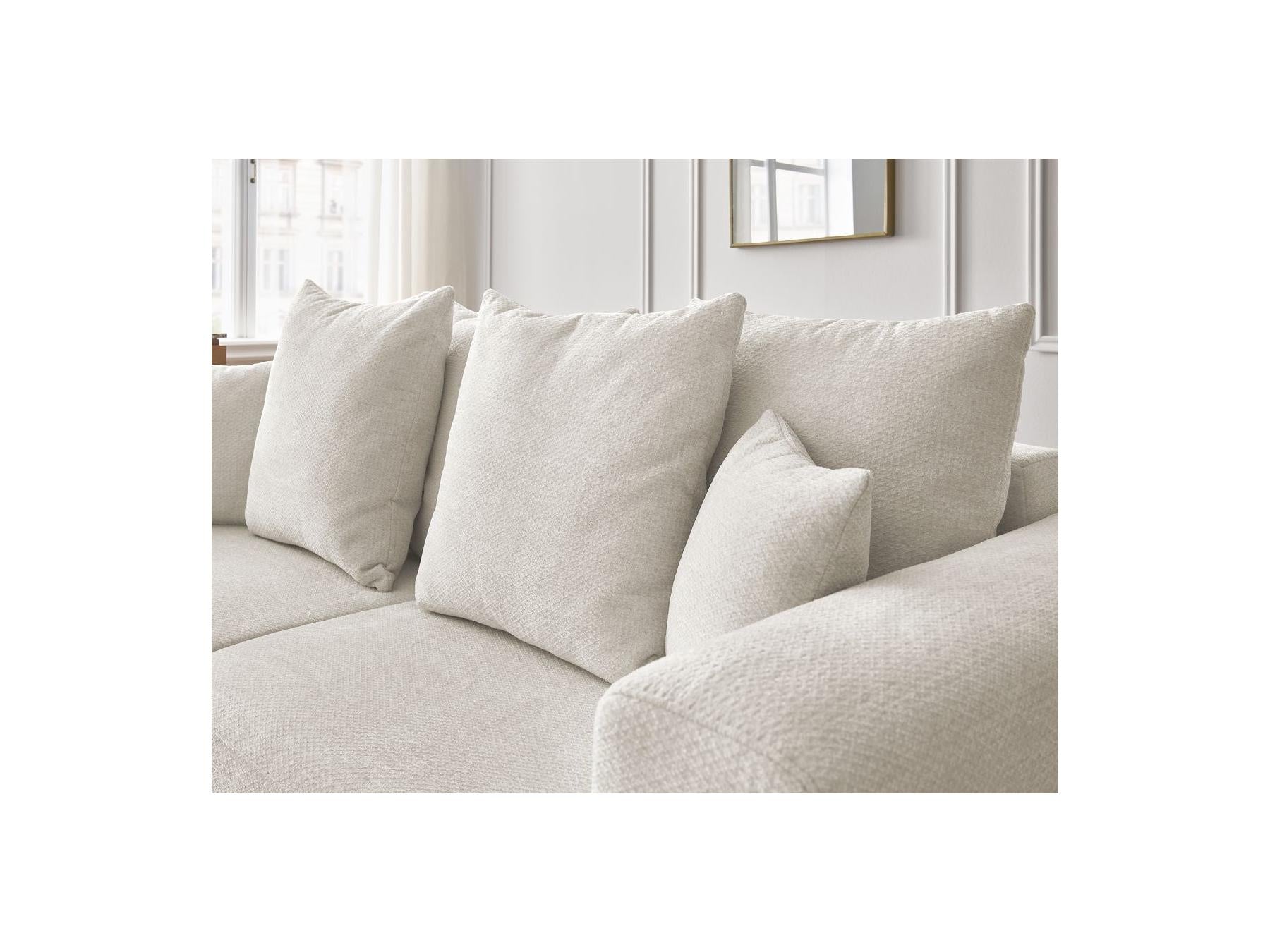 Sidonie - Fixed Straight 3-Seater Sofa - Heathered Fabric