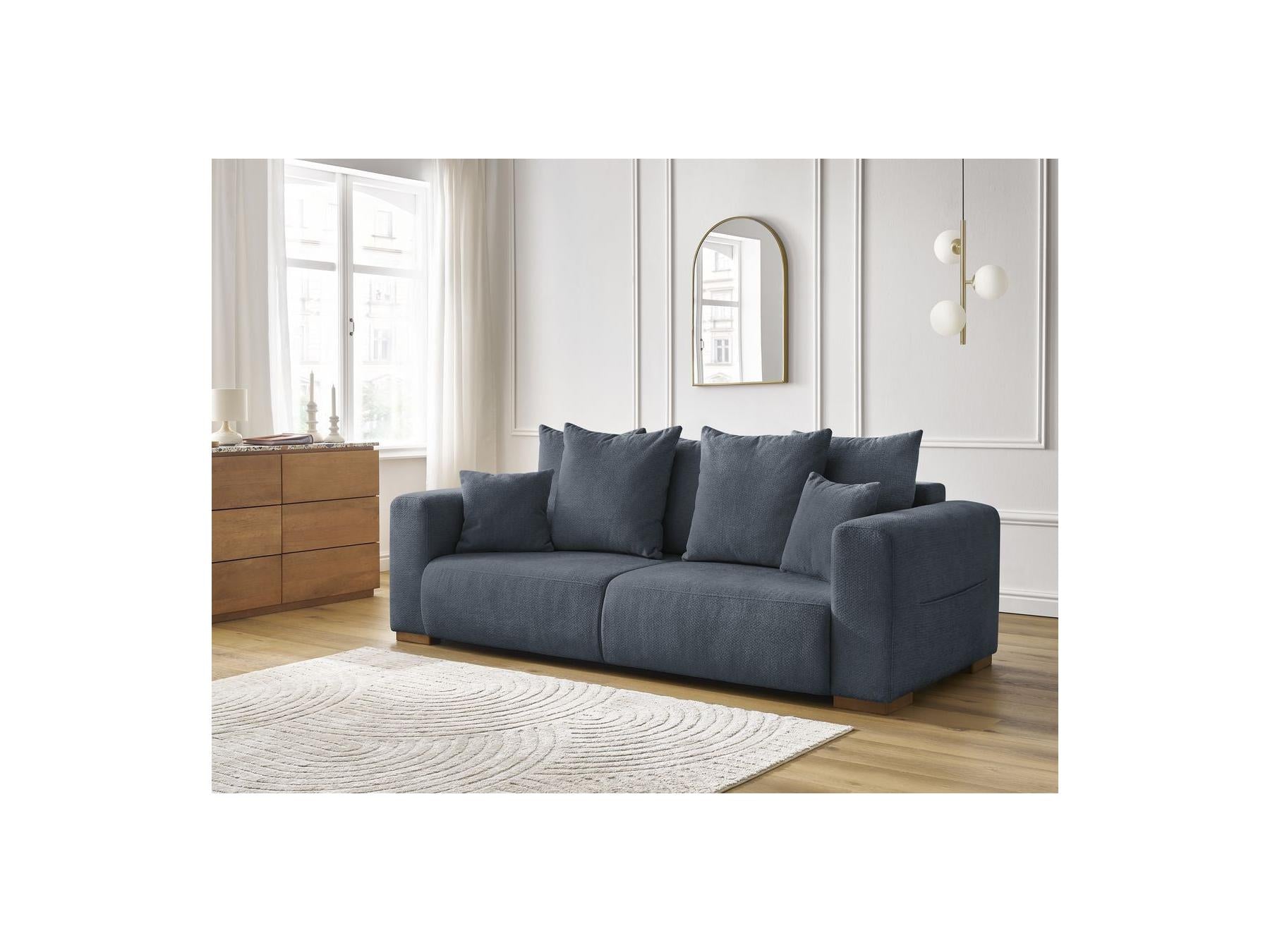 Sidonie - Fixed Straight 3-Seater Sofa - Heathered Fabric