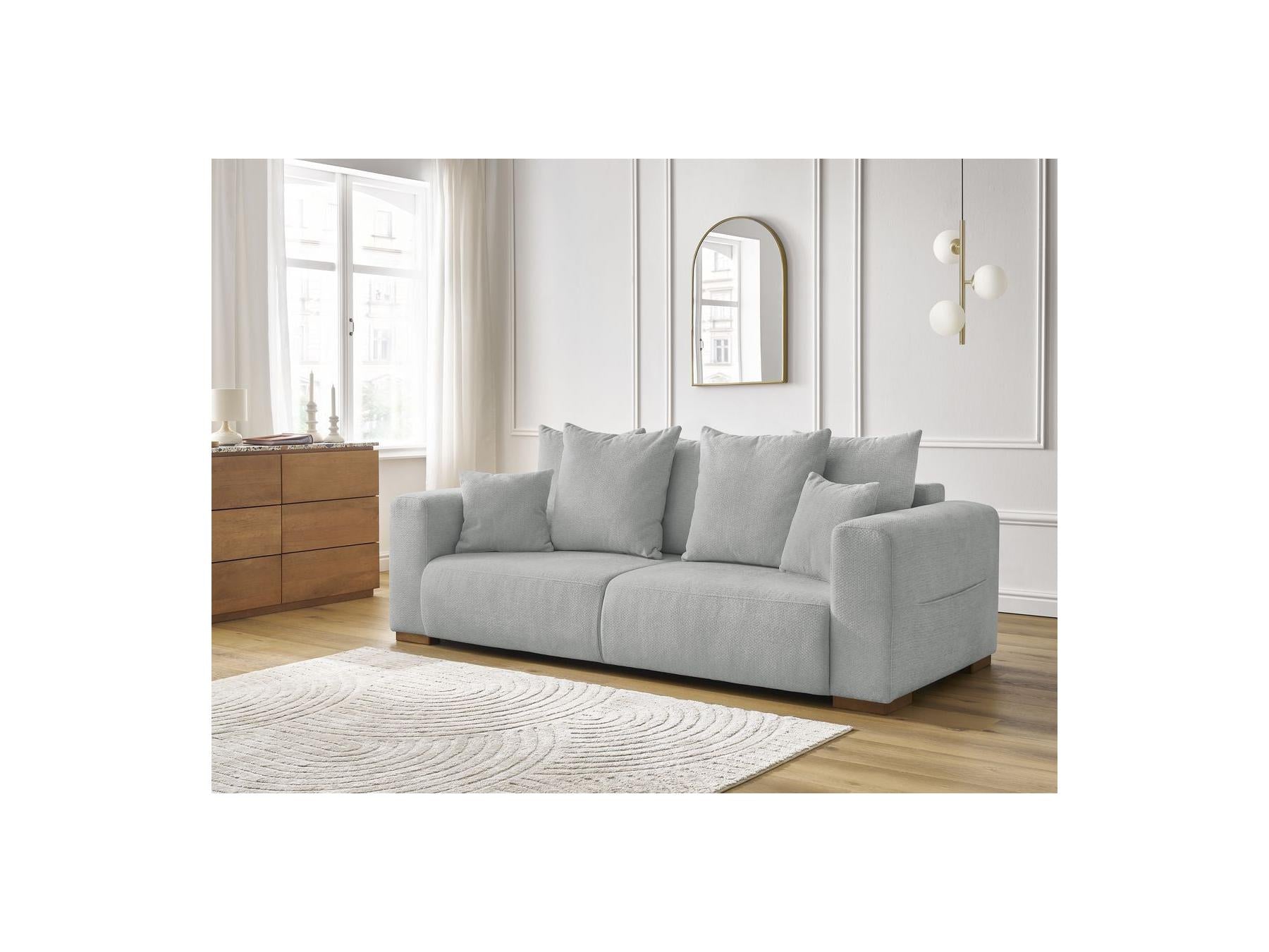 Sidonie - Fixed Straight 3-Seater Sofa - Heathered Fabric