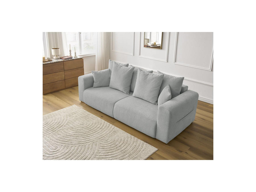 Sidonie - Fixed Straight 3-Seater Sofa - Heathered Fabric