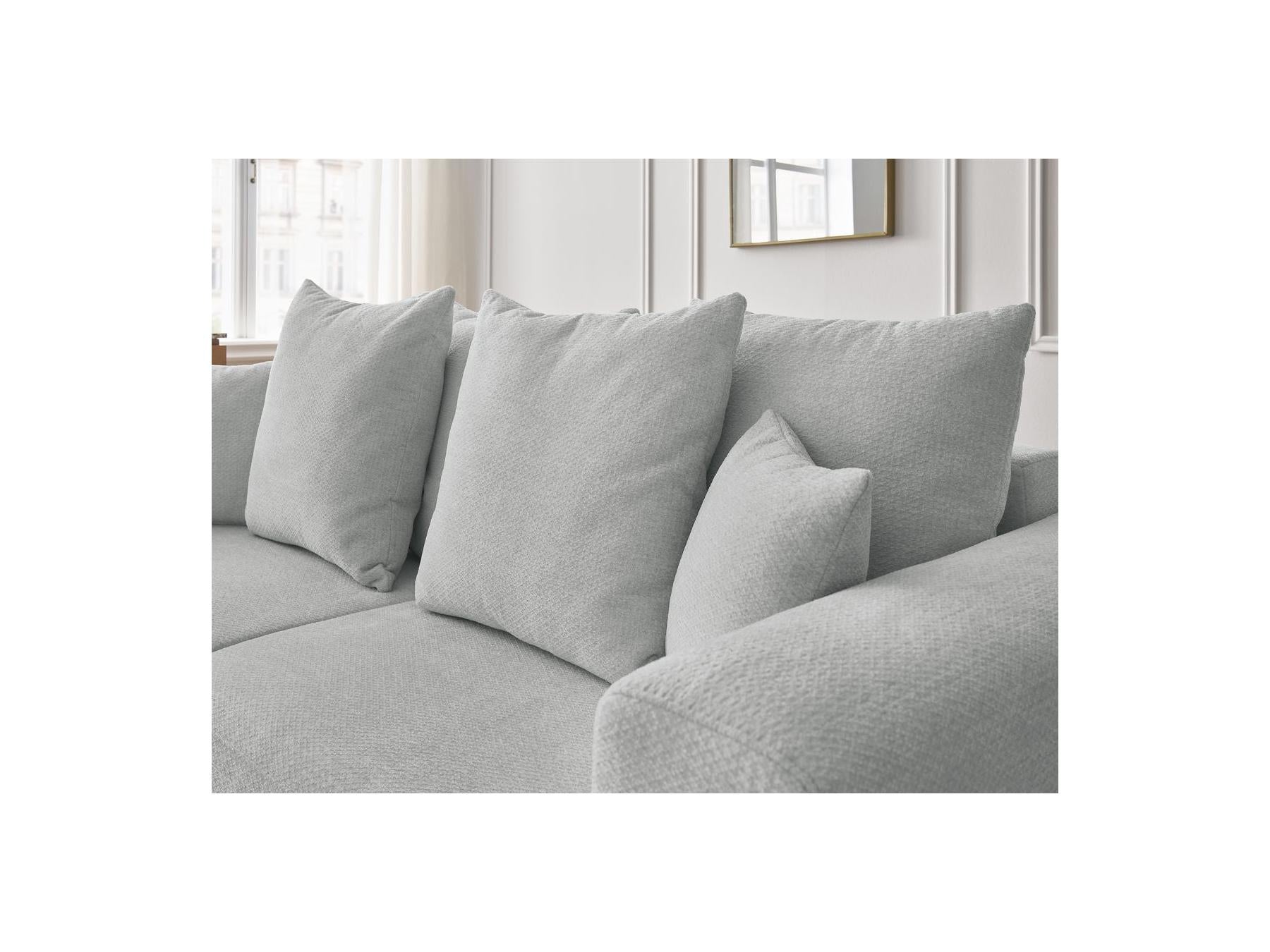 Sidonie - Fixed Straight 3-Seater Sofa - Heathered Fabric