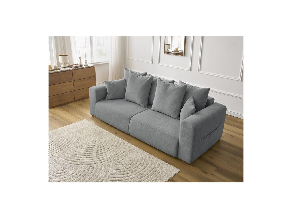 Sidonie - Fixed Straight 3-Seater Sofa - Heathered Fabric