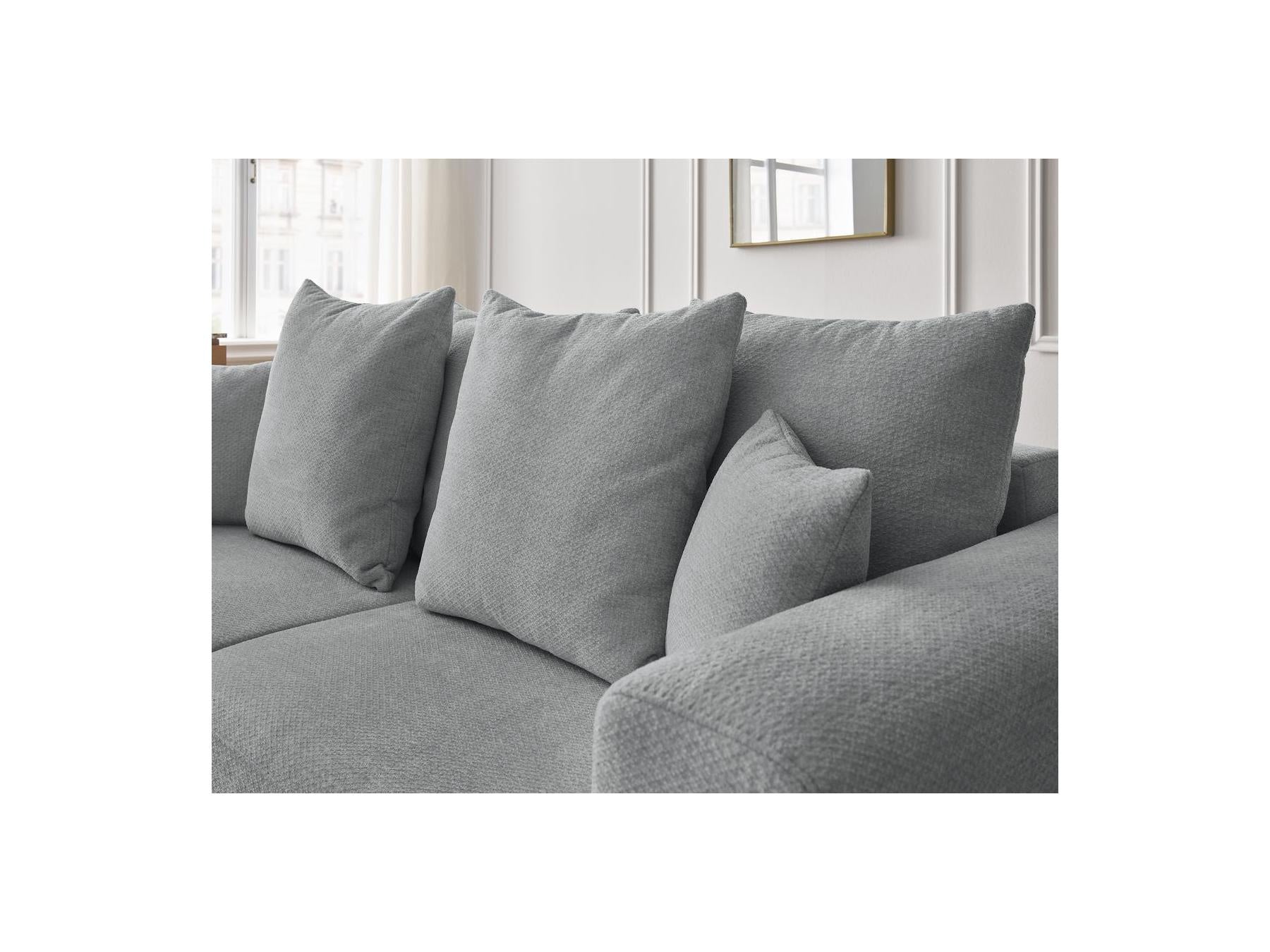 Sidonie - Fixed Straight 3-Seater Sofa - Heathered Fabric