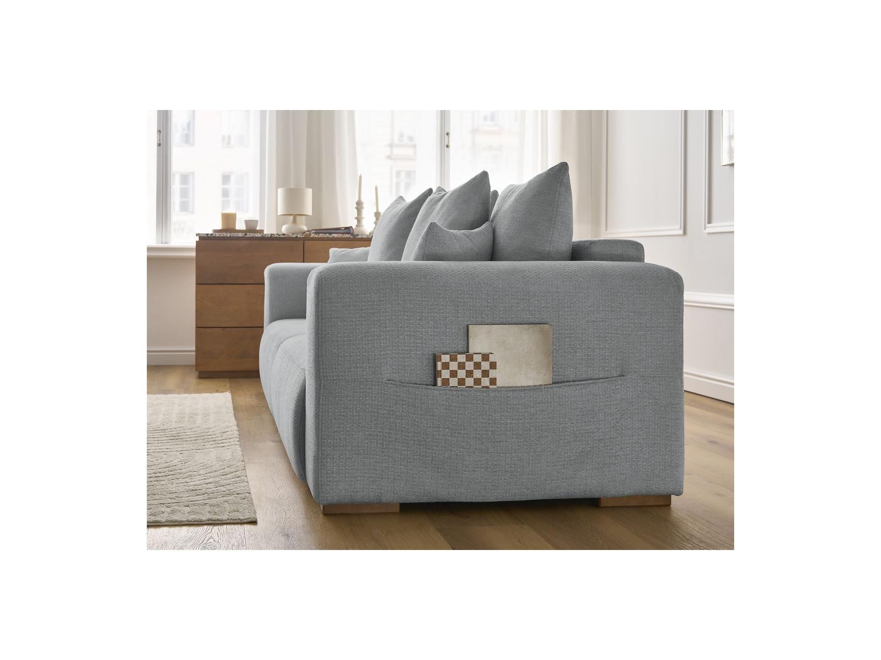Sidonie - Fixed Straight 3-Seater Sofa - Heathered Fabric