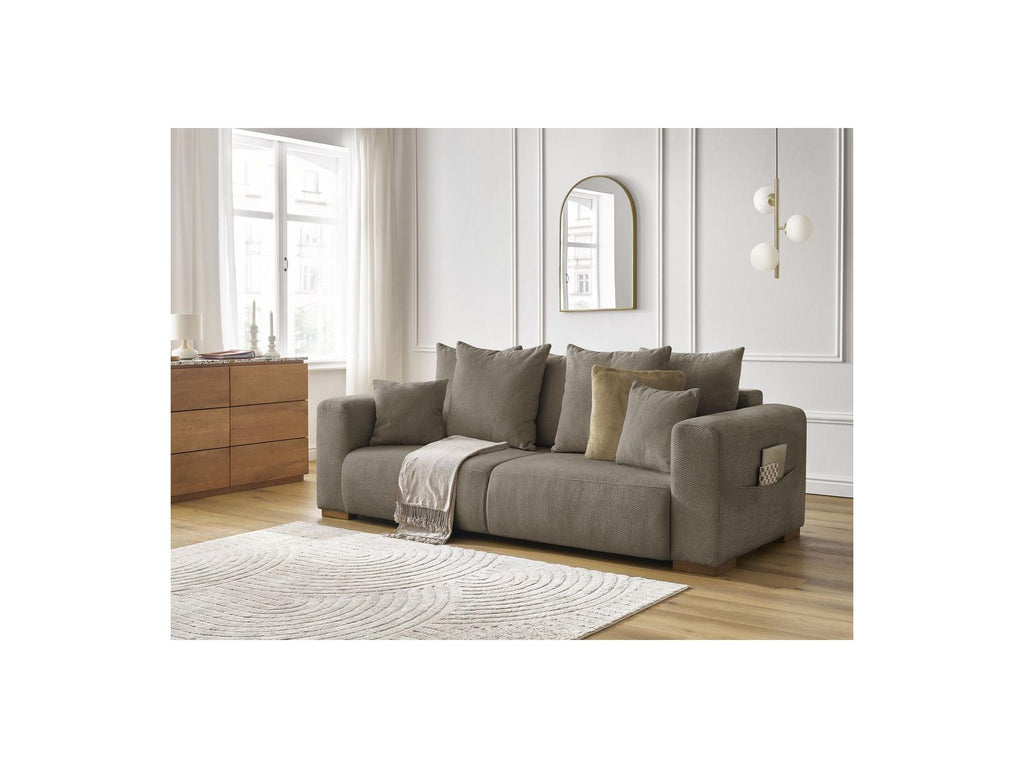 Sidonie - Fixed Straight 3-Seater Sofa - Heathered Fabric