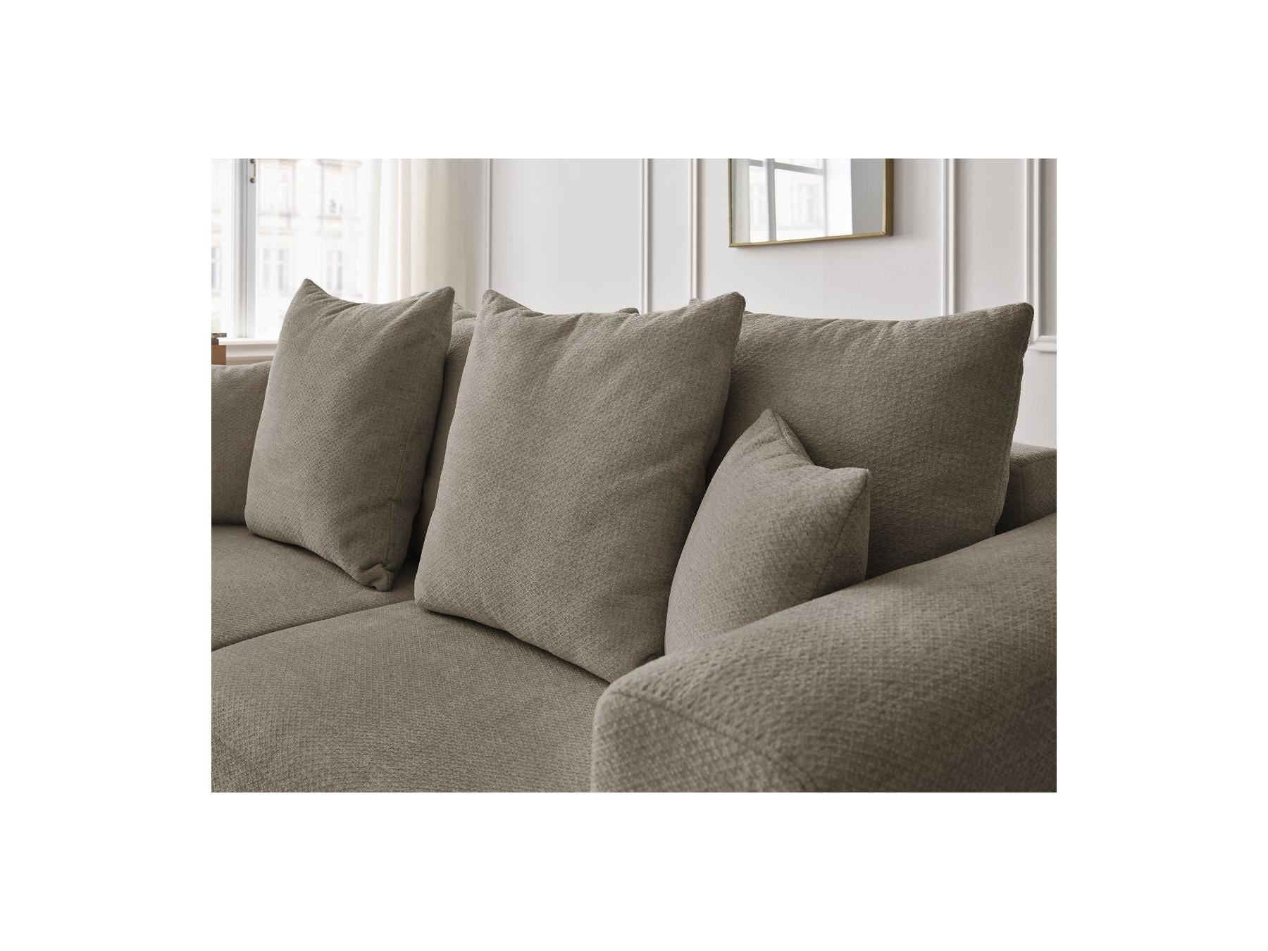 Sidonie - Fixed Straight 3-Seater Sofa - Heathered Fabric