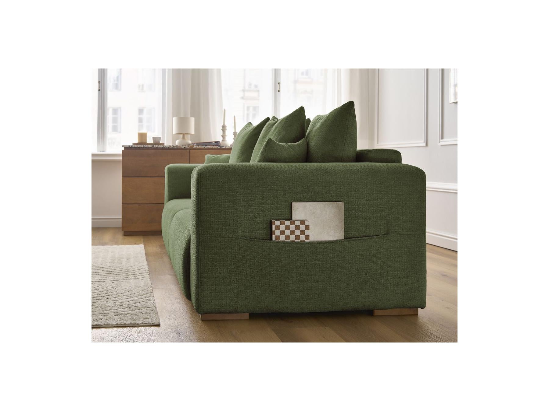 Sidonie - Fixed Straight 3-Seater Sofa - Heathered Fabric