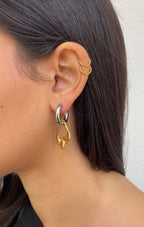 Leaf X Hoop Earrings