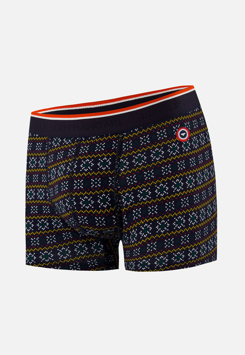 Boxer Vert Sapin À Flocons En Coton - Marius Flocon Vert Sapin