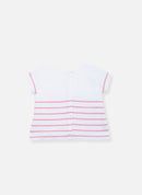 Robe En Tricot - Blanc À Rayures Pétunia