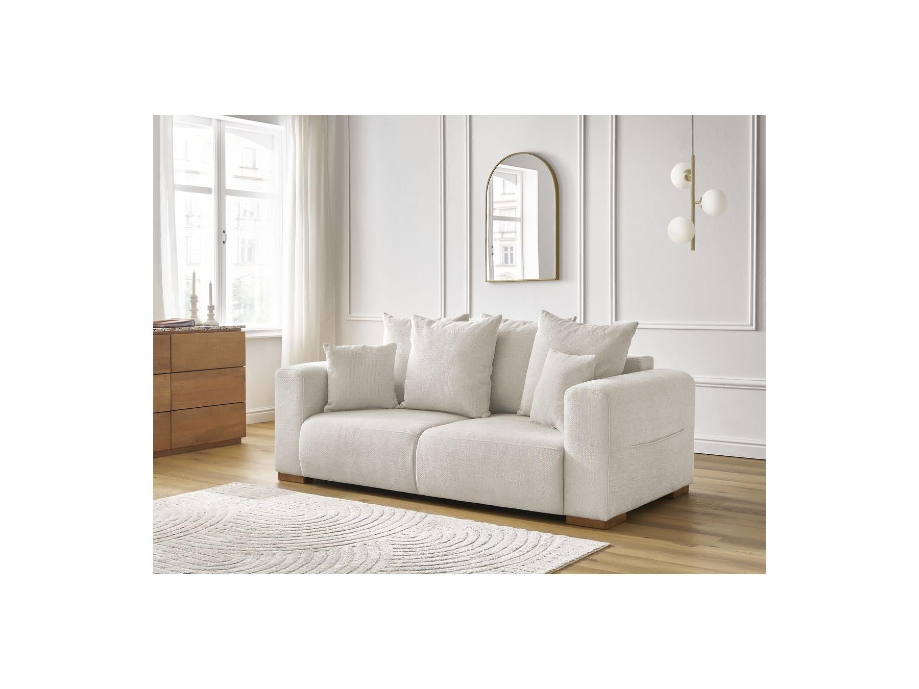 Fixed Straight 2-Seater Sofa - Sidonie - Mottled Fabric