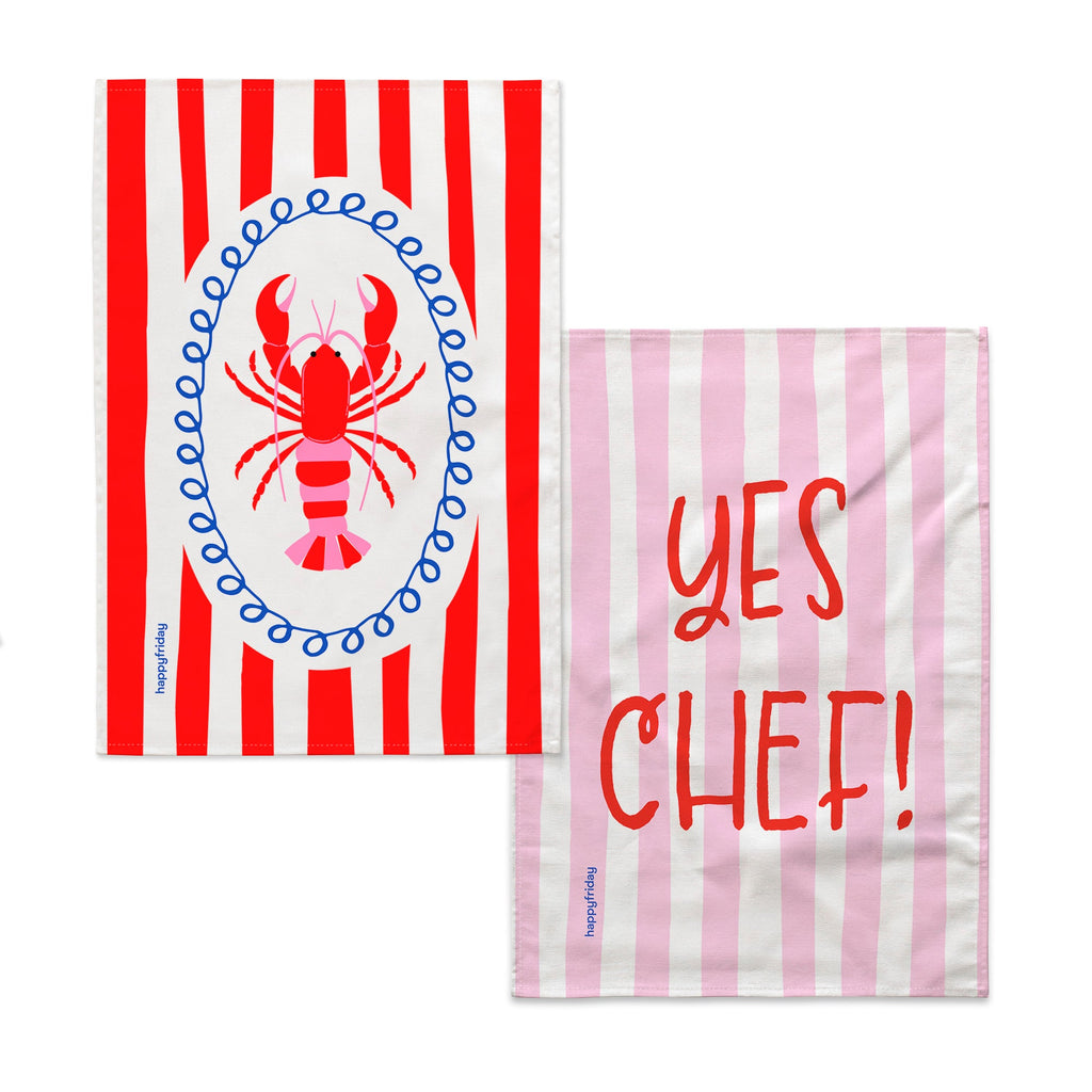 Chef Tea Towel (Set of 2) - Multicolour