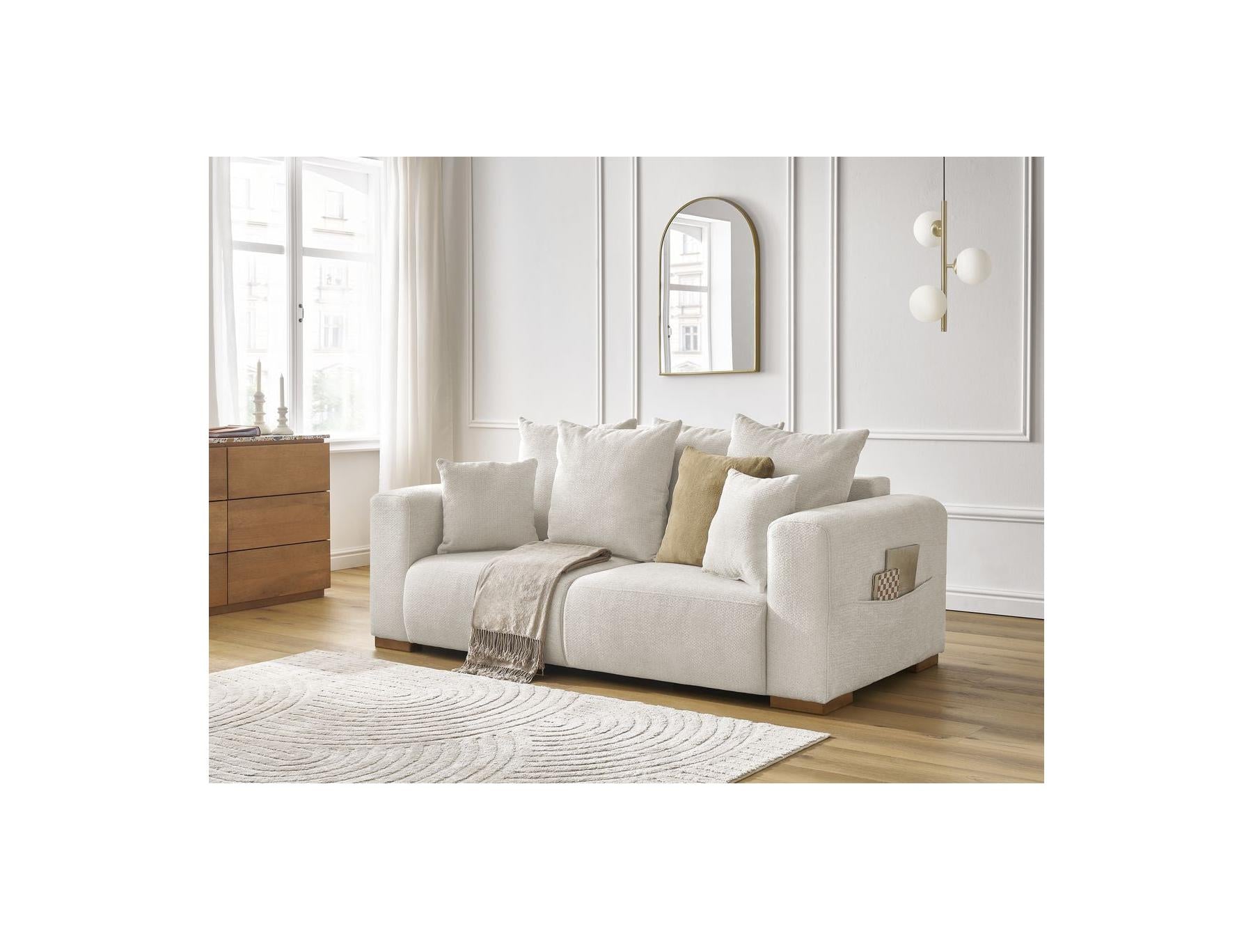 Fixed Straight 2-Seater Sofa - Sidonie - Mottled Fabric